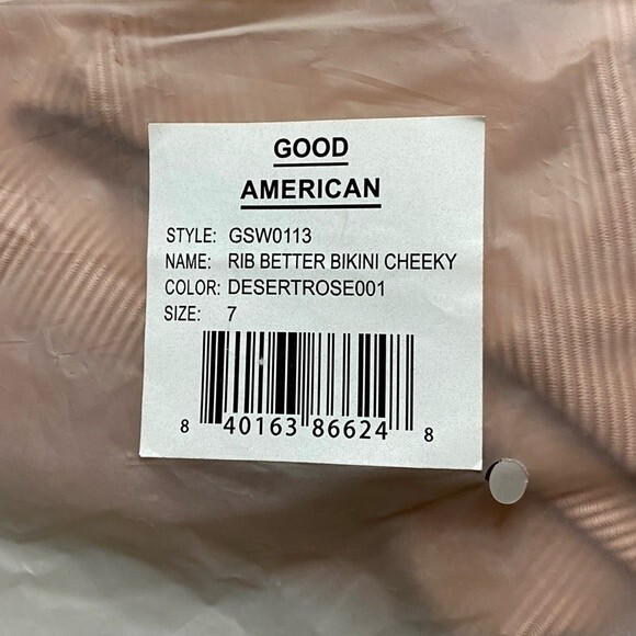 NWT Good American Rib Better Bikini Bottom Cheeky Desert Rose Size 7 (4XL) - Picture 8 of 10